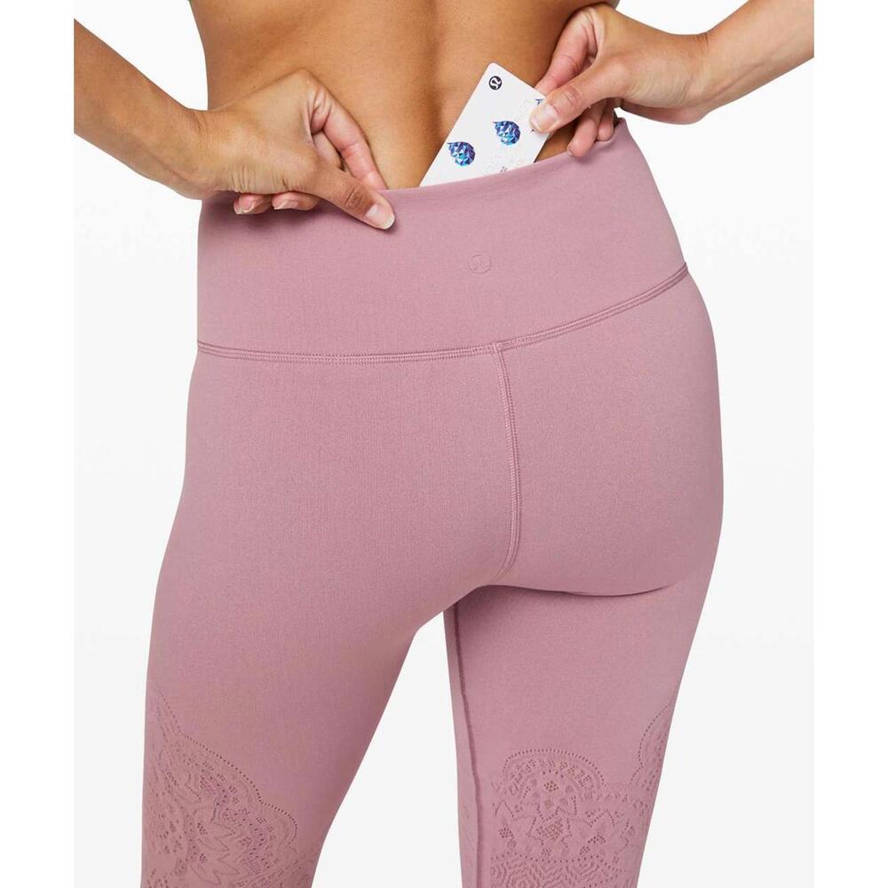 Lululemon Reveal Crop *Zen Expression Vintage Mauve Size 12 - Picture 8 of 11